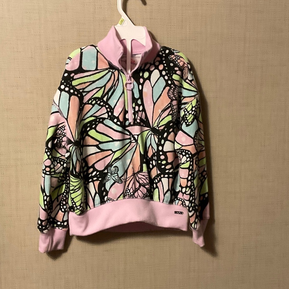 Justice Pink and Multicolor Butterfly Sweatshirt